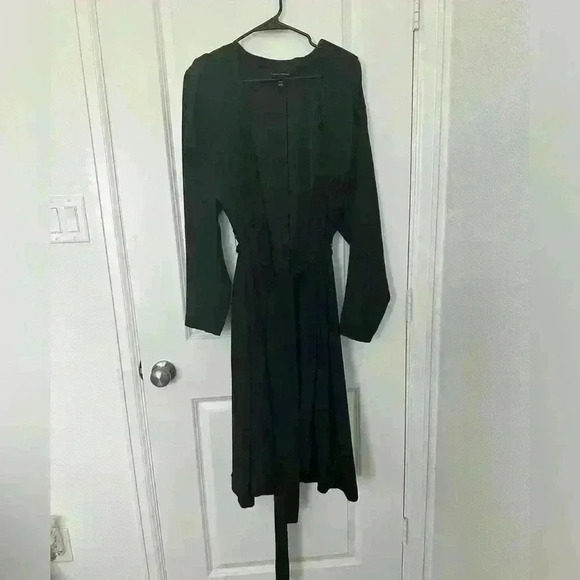 Lane Bryant Black Long  Slimming Fitted Coat With Pockets - Picture 1 of 12